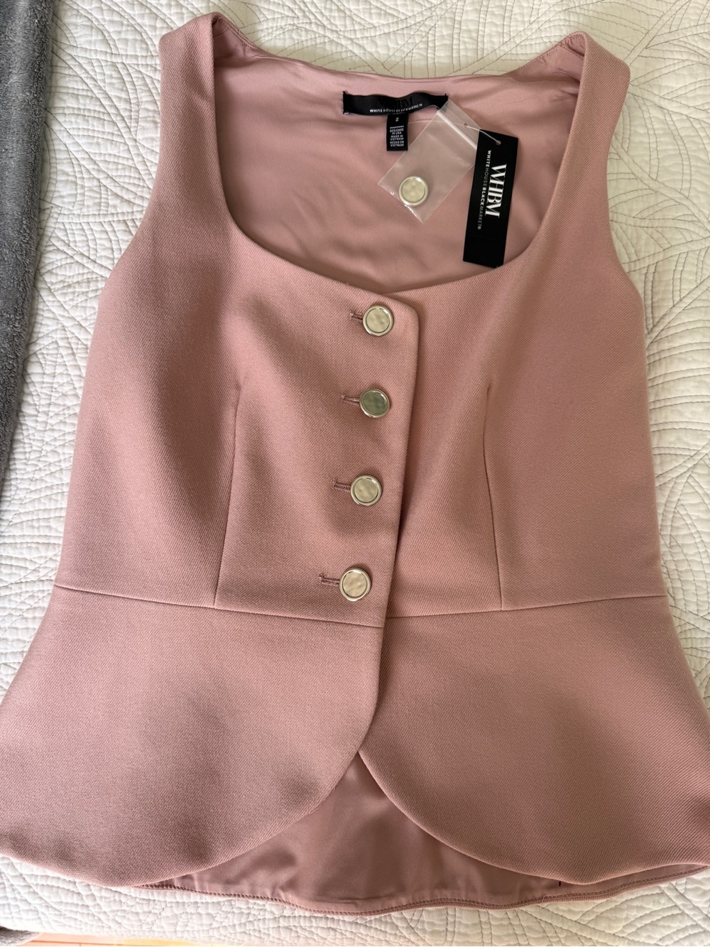White House Black Market Blush Pink Top